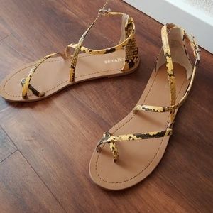 Express faux snake skin sandals